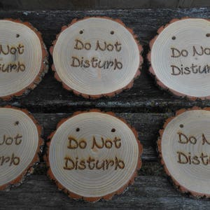 Rustic Door Signs. Hotel, Bed & Breakfast Decoration, Kid&#39;s Room. Do Not Disturb Sign, Cleaning, Welcome. Wood Round