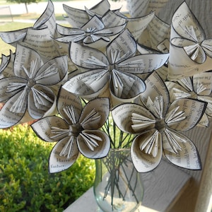 BOOK Paper Flower Bouquet. First Anniversary, Weddings, Home Decoration, Centerpiece.