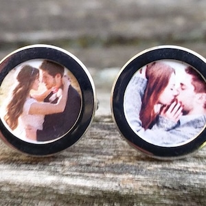 PHOTO Cufflinks, Wedding, Groom, Men, Dad, Anniversary, Birthday, Groomsmen Gift. Gift For Him.