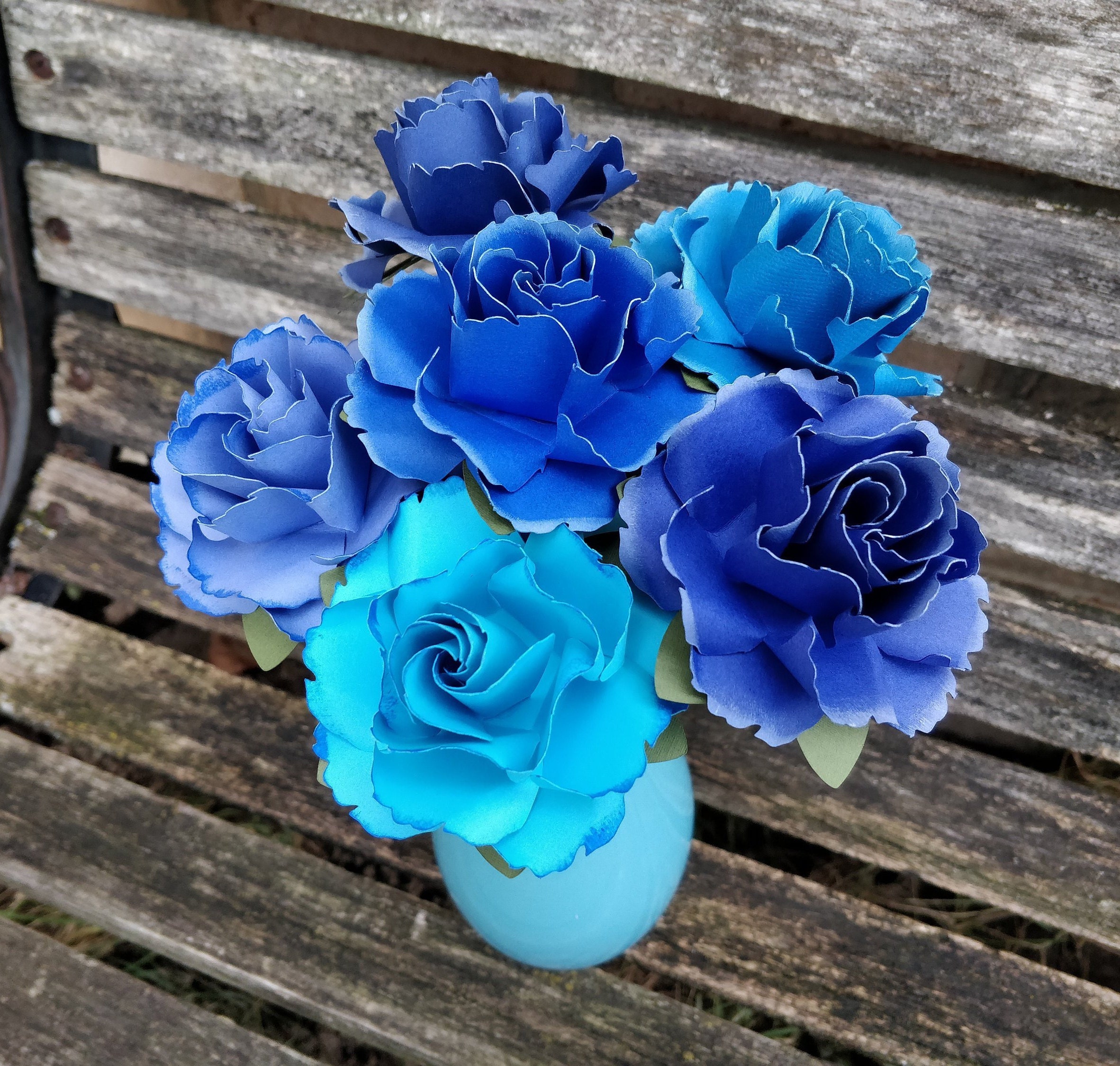Blue Ombre Wild Roses, Half Dozen. or CHOOSE YOUR COLORS