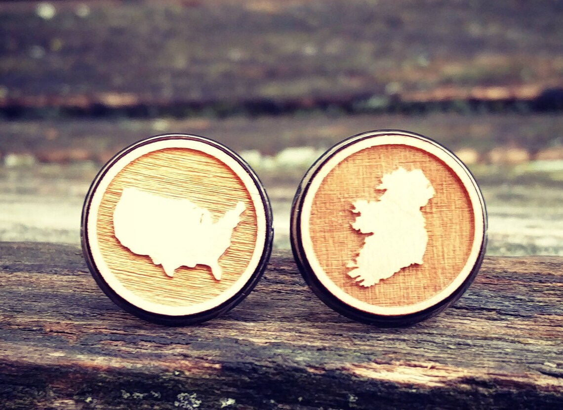 YOUR COUNTRY Wood Cufflinks. Laser Engraved. Wedding Etsy