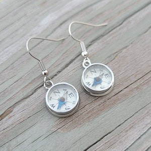 Compass Earrings. Gifts For Women,Mom, Wedding, Valentine Gift, Anniversary Gift. Travel, Steampunk