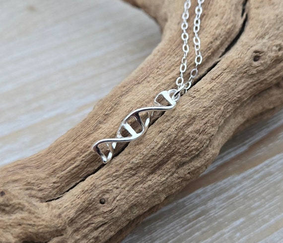 アクセサリー Handmade Vintage Silver DNA Necklace 925 Sterling Silver DNA Necklace. Anniversary Gift, Birthday Gift