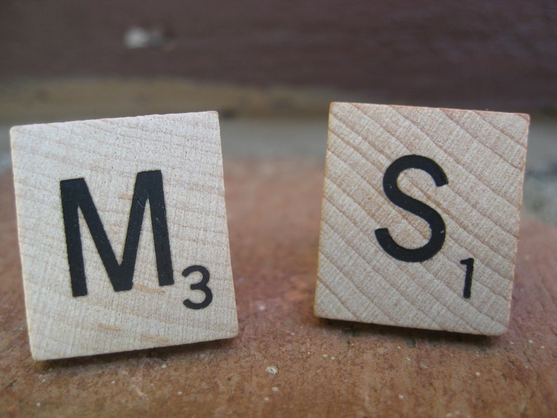 CHOOSE YOUR LETTERS Christmas. Birthday Game Tile Cufflinks Anniversary Wedding Groom Groomsmen Gift Dad