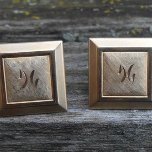 Vintage Gold Cufflinks. Wedding, Men, Valentine&#39;s Day Gift, Groom, Groomsmen, Birthday. Cuff Links