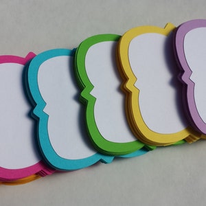60 gelaagde Emma-tags. 3 x 3 inch. KIES JE KLEUREN. Bruiloft, wensboom, kaarten, enz.