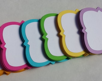 60 Layered Emma Tags. 3 x 3 inch. CHOOSE YOUR COLORS. Wedding, Wishing Tree, Cards, Etc.
