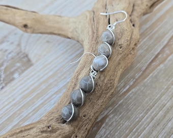 Petoskey-Perlenohrringe. Sterlingsilber. Ohrhänger. Geschenkidee für Frauen. Geschenkidee aus Michigan, Jahrestag, Geburtstag, Weihnachten.