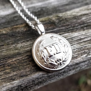 Firefighter Necklace. Vintage Button Necklace. Gift For Her, Gift For Him. Firefighter Gift.