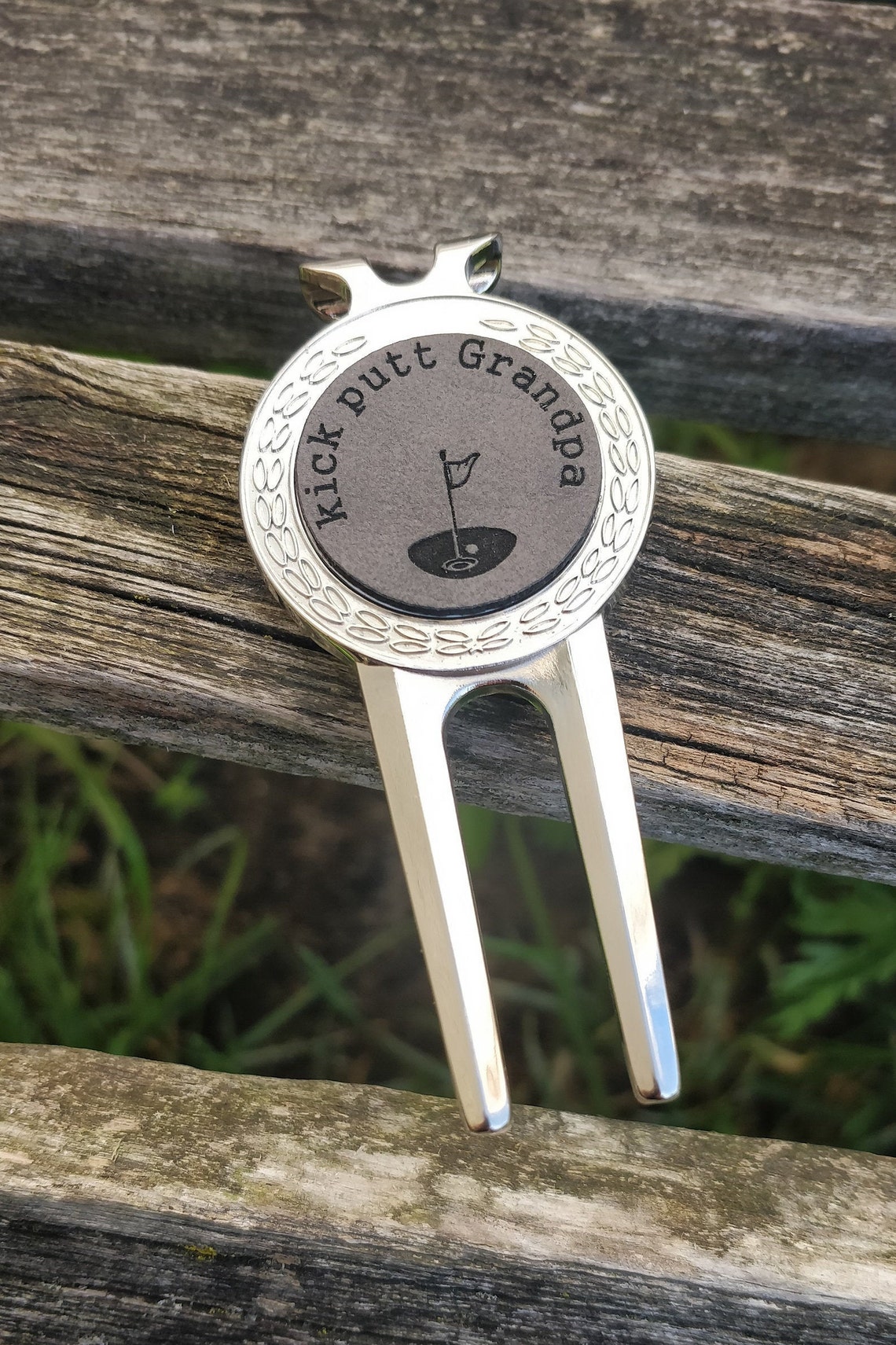 Personalized Golf Divot Tool & Marker. Engraved Leather. Etsy