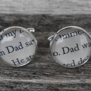 DAD Cufflinks. Book Cufflinks. Father of the Bride, Father&#39;s Day, Men&#39;s Christmas Gift, Dad Gift. Birthday Gift For Dad