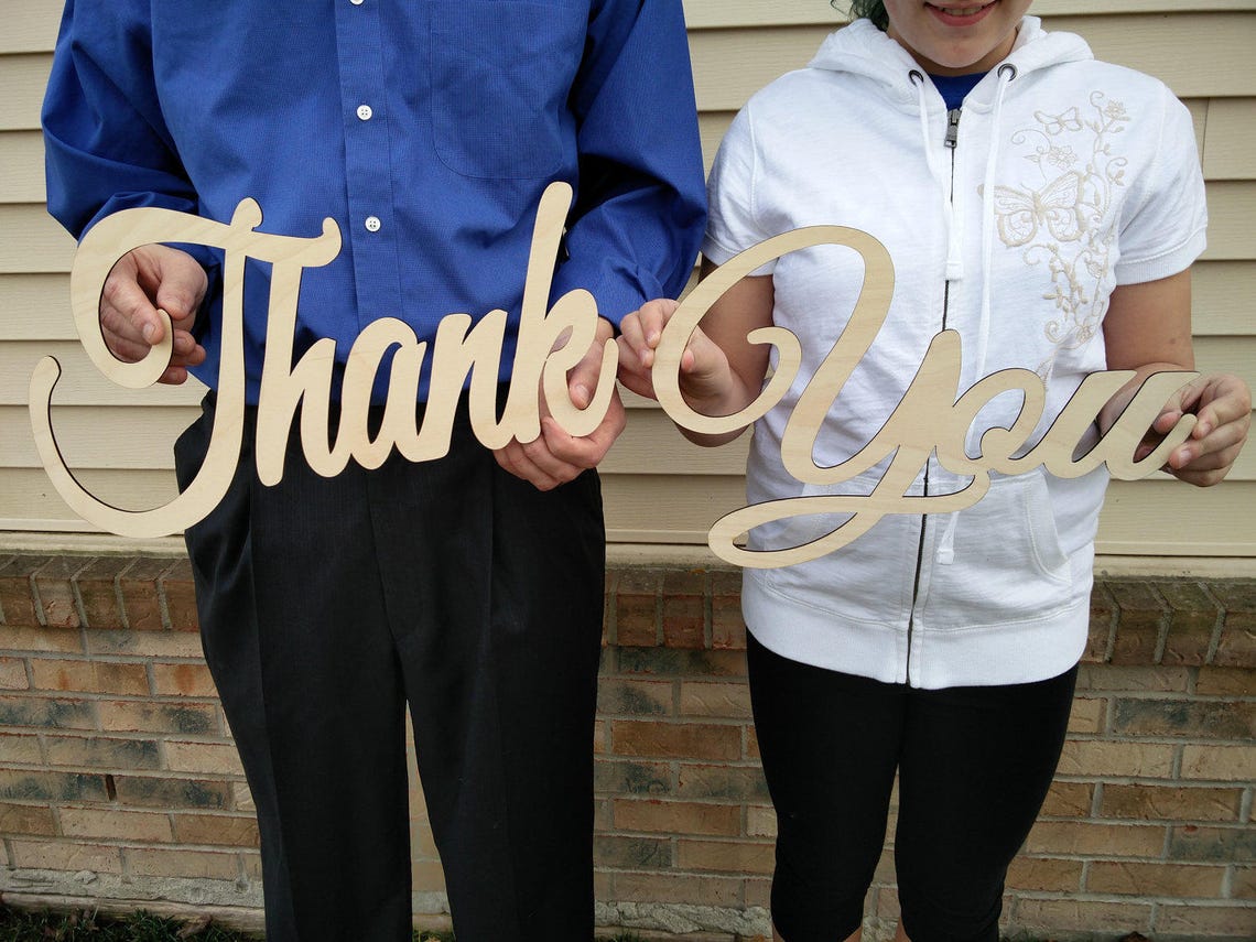 Thank You Wood Sign. Wedding Card Decoration. Rustic. Custom Etsy