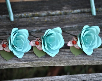 Paper Rose Boutonnieres. CHOOSE YOUR COLORS! Any Amount, Colors, Theme, Etc. Custom Orders Welcome.