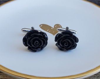 Rose Cufflinks. CHOOSE YOUR COLOR. Wedding, Groom Gift, Groomsmen, Anniversary, Birthday.