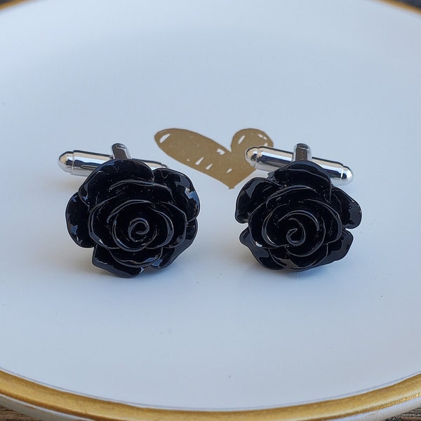 Rose Cufflinks. CHOOSE YOUR COLOR. Wedding, Groom Gift, Groomsmen, Anniversary, Birthday.