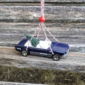 Car & Tree Ornament. 1965 Mustang Ornament. Perfect Gift. Unique, Christmas, Holiday, Anniversary. Kids. Model, Miniature