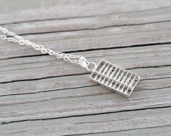 Sterling zilveren telraam ketting. Cadeaus voor haar, Geek Gift, jubileumcadeau, verjaardagscadeau, cadeaus voor vrouwen.