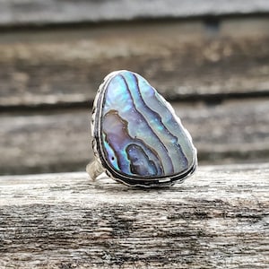 Abalone Ring. Size 6. Gifts For Women, Mom, Anniversary, Birthday, Bridesmaids.