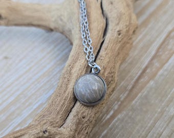 Petoskey Stone Necklace. 14mm Fossilized Coral. Christmas Gift, Anniversary Gift. Michigan Gift, Gift For Her, Michigan Necklace, Birthday
