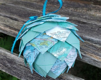 St. John's Map Paper Ornament. Decoration, Christmas, Gift, Birthday, Anniversary, Wedding.