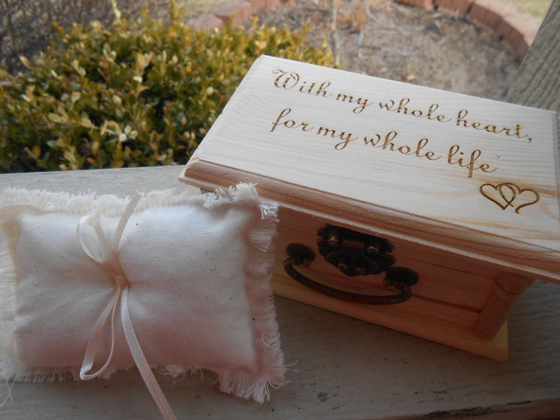 With My Whole Heart Ring Box & Pillow. CHOOSE YOUR PILLOW Etsy