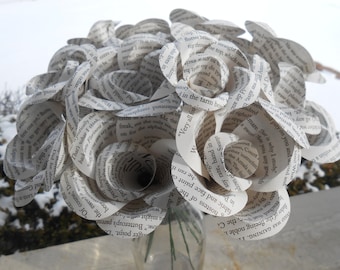 BOOK Roses. First Anniversary Gift, Wedding Decor, Birthday Gift, Unique Gift. Gift For Her, Book Flowers, Book Bouquet, Paper Roses