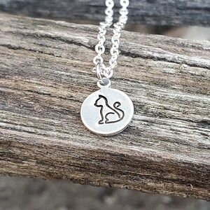 Cat Necklace. Hand Stamped. Gift For Mom, Kids, Anniversary, Birthday, Christmas. Cat Lover