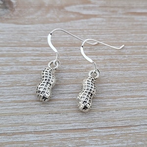 Peanut Earrings. Gold Or Silver. Gift For Her, Anniversary, Birthday, Christmas, Peanut Jewelry
