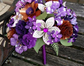 Custom BOOK Paper Flower Wedding Bouquets. Bride, Bridesmaid.  Custom Orders Welcome