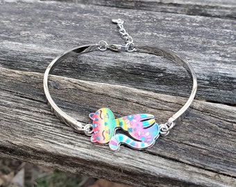 Pulseira de gato, ESCOLHA SUA COR. Presente de aniversário, presente de aniversário, presente para mãe, presente para amante de gatos
