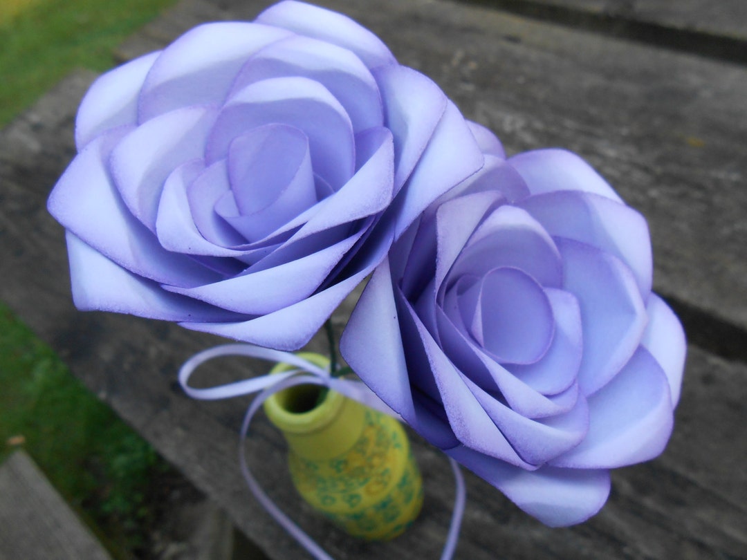 Two Paper Roses. Choose Your Colors. Gift, First Anniversary, Wedding ...