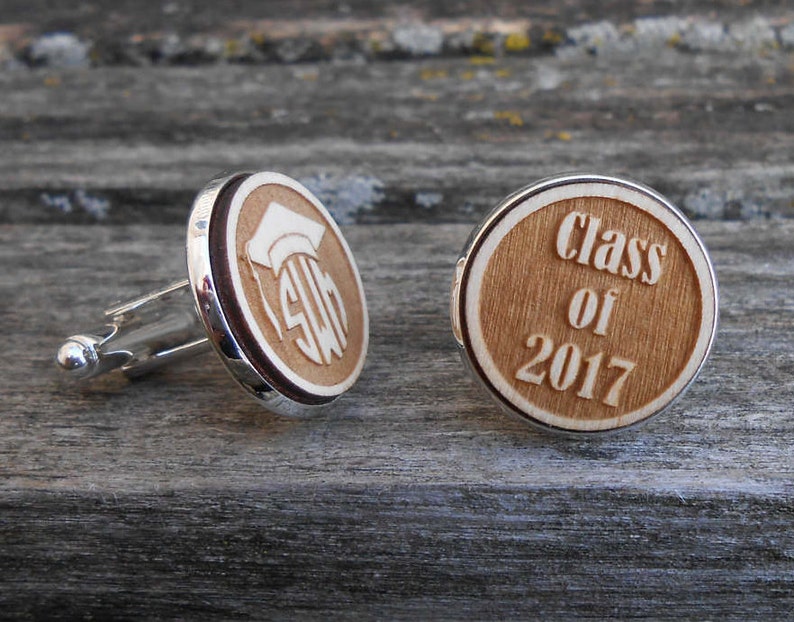 PERSONALIZED Graduation Cufflinks. Grad Gift, Monogram, Custom. Class ...