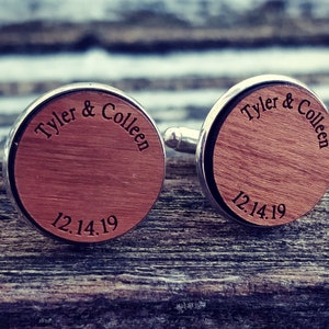 Personalized Cufflinks. Wedding, Groom Gift, Anniversary, Birthday. Silver, Monogram, Date, His Hers, Groomsmen