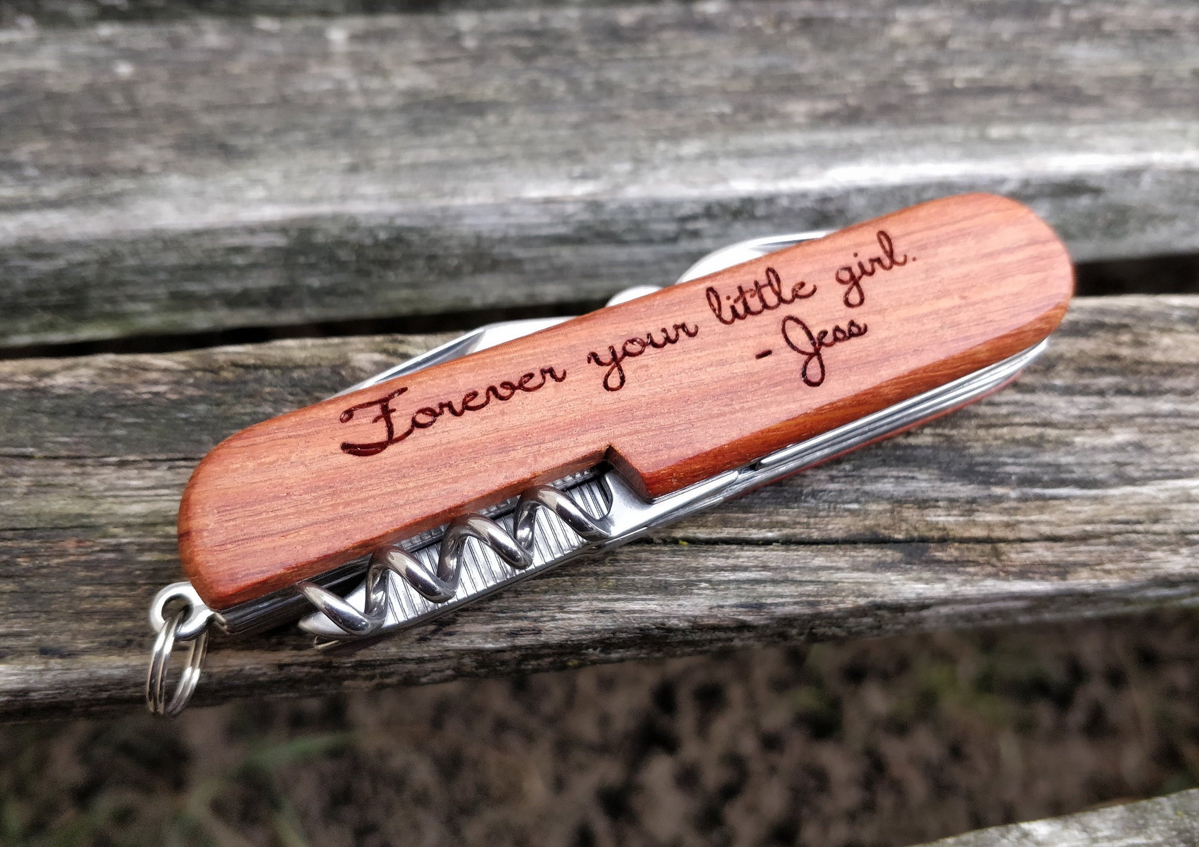 Custom Pocket Knife Laser Engraved Wood. Wedding Men Etsy