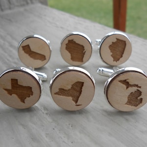 Houten STATE-manchetknopen. COLORADO. Lasergegraveerd. Cadeau bruiloft, heren, bruidsjonkers, vader. Aangepaste bestellingen welkom. Denver, Boulder