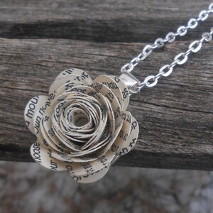 OUR SONG Flower Necklace. Wedding Vows, Poem. Custom, Personalized.  Unique, Wedding, Anniversary, Birthday, Valentine
