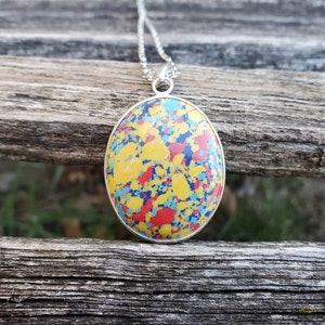 Mosaic Jasper Necklace. Gift For Mom, Women, Anniversary Gift. Birthday, Christmas.