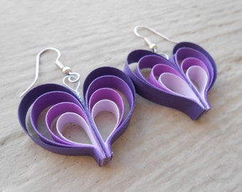 Boucles d'oreilles violet dégradé. Cadeau, fête des mères, premier anniversaire, anniversaire, demoiselles d'honneur, mariage. Lavande, lilas.