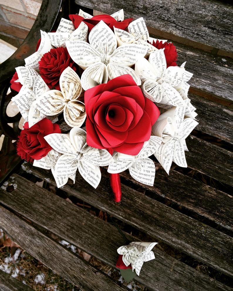 CUSTOM Wedding Paper Flower Bouquets. You Choose the Colors Etsy