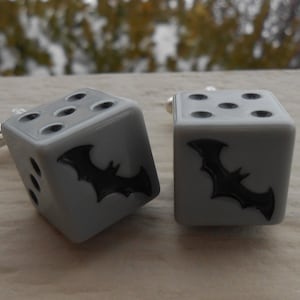 BAT Dice Cufflinks. Wedding, Men&#39;s, Groomsmen Gift, Valentine, Dad, Anniversary, Father&#39;s Day.