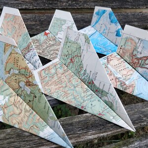 FLYING Map Paper Airplanes. Wedding Decoration, Party, Birthday, Travel Wedding, Escort Card, Kids, Children, Fun Favor, Unique Game image 5