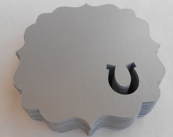 50 Horseshoe Tags. 3 inch. CHOOSE YOUR COLORS. Wedding, Escort, Seating Card. Custom Orders Welcome.