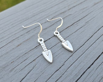 Trowel Earrings. Shovel Earrings. Silver. Gift For Mom, Anniversary Gift. Dangling. Tool Earrings. Gift For Her