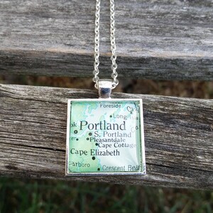 Custom Map Necklace. CHOOSE YOUR PLACE. First Anniversary, Christmas Gift, Citizenship, Birthday Gifts image 9