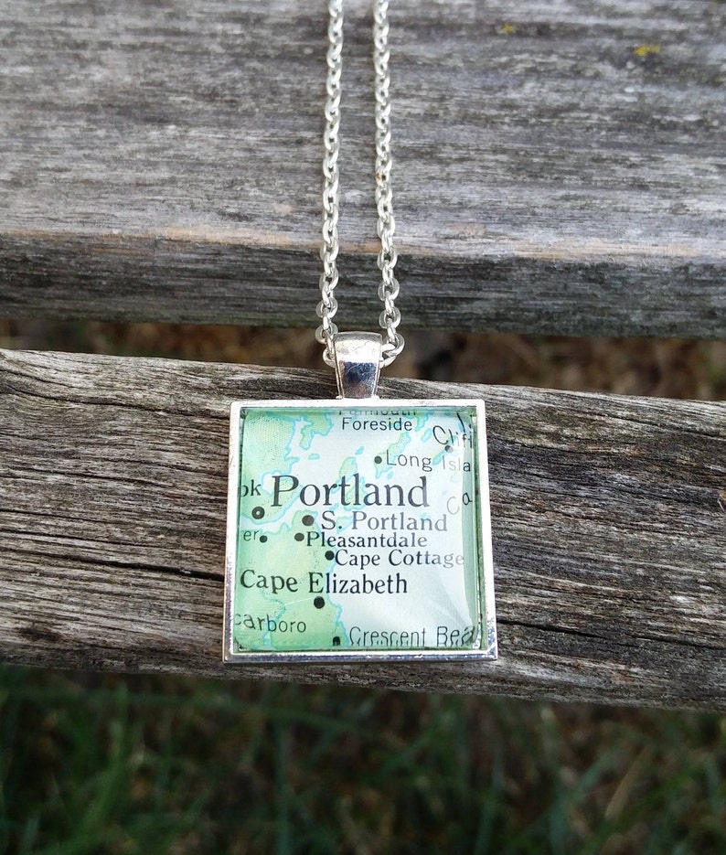 Custom Map Necklace. CHOOSE YOUR PLACE. First Anniversary, Christmas Gift, Citizenship, Birthday Gifts image 9