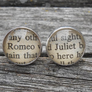 Romeo & Juliet, Shakespeare Cufflinks. Wedding, Men&#39;s Christmas Gift, First Anniversary Gift, Groom Gift, Gift For Him, Gift For Men