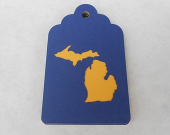 50 State Scalloped Tags. 3.5 Inch. CHOOSE YOUR State & Colors. Wedding, Favor.