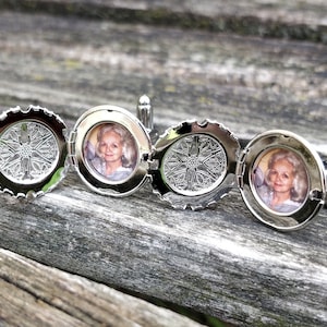 Photo Locket Cufflinks. Groom, Anniversary, Wedding, Christmas Gift, Dad, Birthday, Father&#39;s Day. Photo Cufflinks