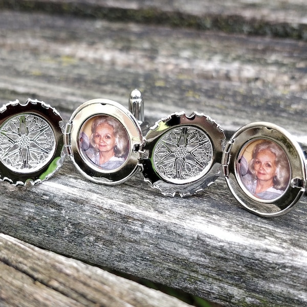 Locket Cufflinks. Groom, Anniversary, Wedding, Christmas Gift, Dad, Birthday, Father's Day. Photo Cufflinks