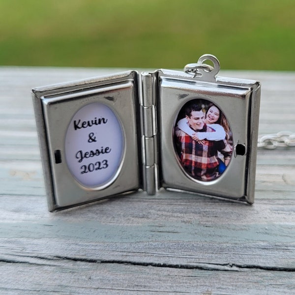 Custom Photo Locket. Book Locket. Gift For Wedding, Bridesmaid, Kids, Anniversary, Birthday, Christmas.